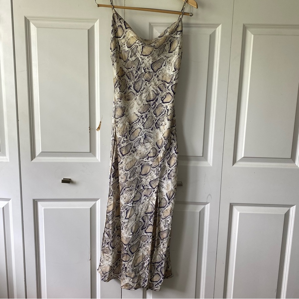 Elegant Snake Print Maxi Dress
